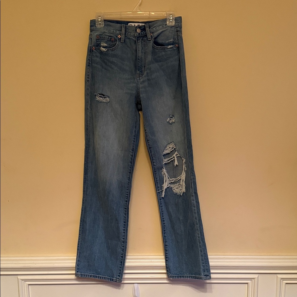 Daze Denim "1999" Ripped High-Rise Straight Leg Jeans Sz‎ 26